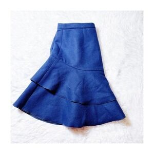 J. Crew Wool Flared Skirt Navy Blue SZ0